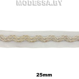 6 К Тесьма 25мм Ц:Белый 