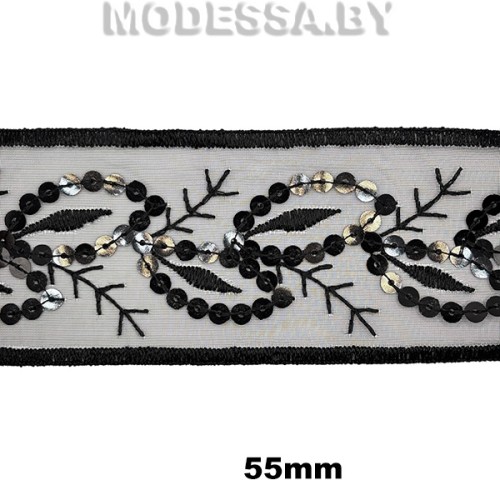 777 Тесьма 55мм Ц:Чёрный 