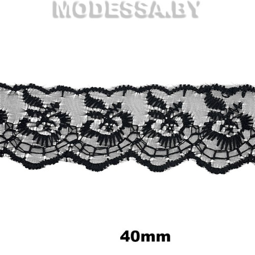 968 Вышивка на органзе 40мм Ц:2 Чёрный 