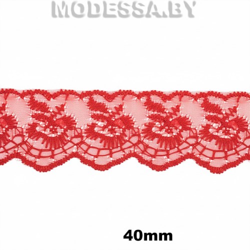 968 Вышивка на органзе 40мм Ц:4 Красный 
