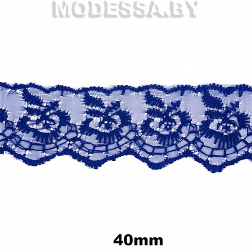 968 Вышивка на органзе 40мм Ц:6 Васильковый