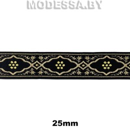 2310 Лента жаккард. 25мм Ц:Чёрный G