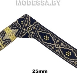 2310 Лента жаккард. 25мм Ц:Чёрный G