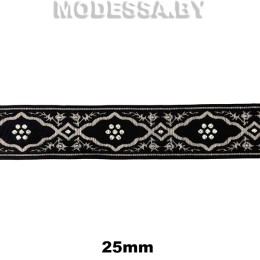 2310 Лента жаккард. 25мм Ц:Черный S