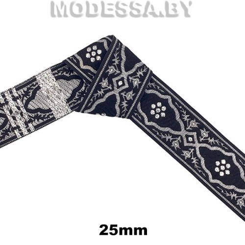 2310 Лента жаккард. 25мм Ц:Черный S