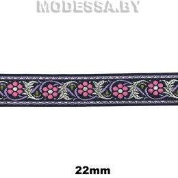 2510 Лента жаккард. 22мм Ц:Розовый 