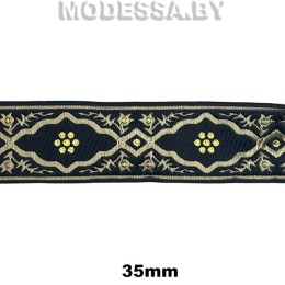 3010 Лента жаккард. 35мм Ц:Чёрный G