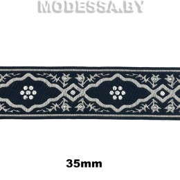 3010 Лента жаккард. 35мм Ц:Чёрный N