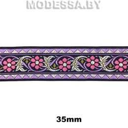 3110 Лента жаккард. 35мм Ц:Розовый 