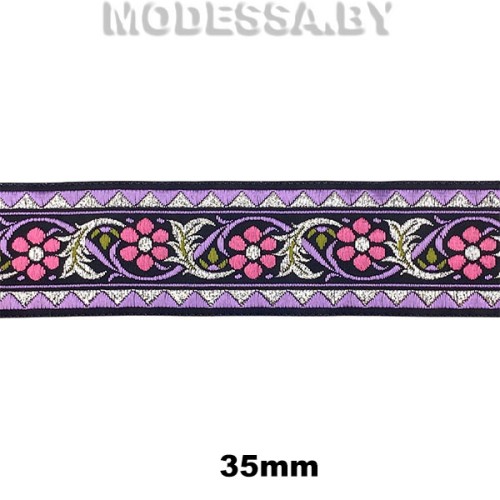 3110 Лента жаккард. 35мм Ц:Розовый 