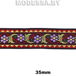 3110 Лента жаккард. 35мм Ц:Сиреневый 