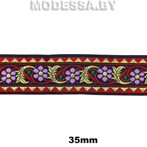 3110 Лента жаккард. 35мм Ц:Сиреневый 