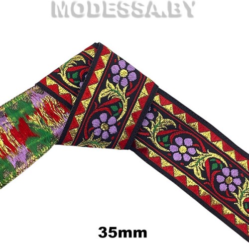 3110 Лента жаккард. 35мм Ц:Сиреневый 