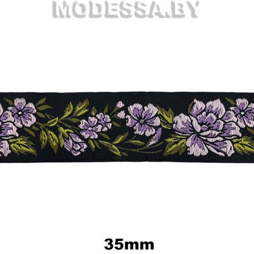 4010 Лента жаккард. 35мм Ц:Сирень