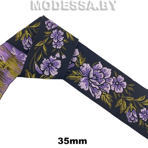 4010 Лента жаккард. 35мм Ц:Сирень