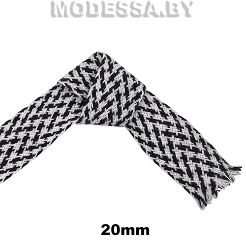 1332 CYY Тесьма отделочная 20мм Ц:Бело-чёрный