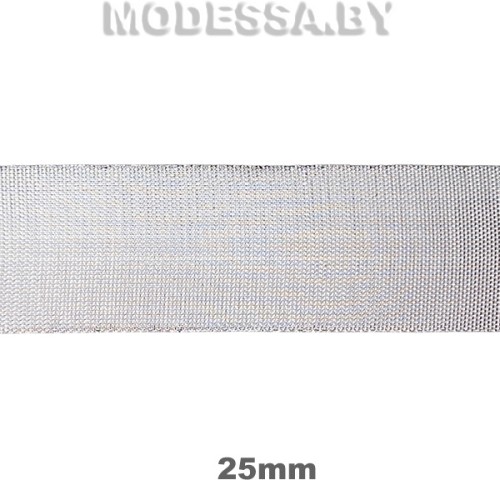 07625 Лента люрекс 25мм Ц:Серебро