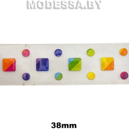 2917 CTZ Лента силик. "Квадрат" 38мм Ц:Прозрачный