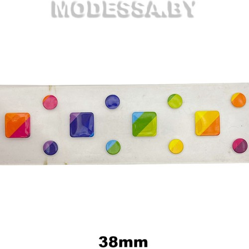 2917 CTZ Лента силик. "Квадрат" 38мм Ц:Прозрачный