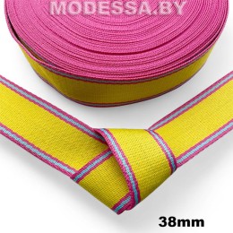 40866.07 Лента 38мм Ц:11 Розово-жёлтый