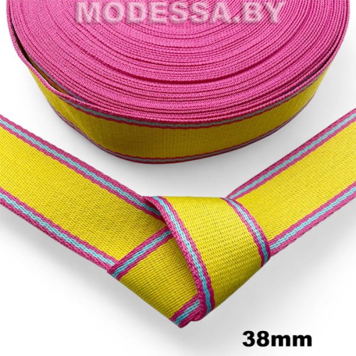 40866.07 Лента 38мм Ц:11 Розово-жёлтый