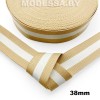 40866.07 Лента 38мм Ц:13 Бежево-белый