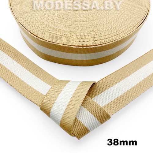 40866.07 Лента 38мм Ц:13 Бежево-белый