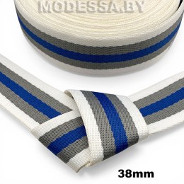 40866.07 Лента 38мм Ц:2 Бело-синий