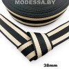 40866.07 Лента 38мм Ц:3 Чёрно-бежевый