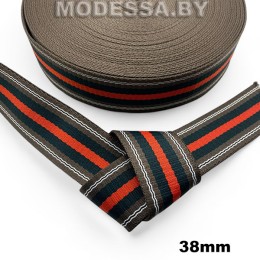 40866.07 Лента 38мм Ц:9 Коричн.-красный