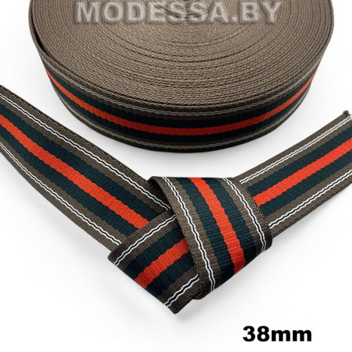 40866.07 Лента 38мм Ц:9 Коричн.-красный