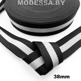 40866.07 Лента 38мм Ц:Чёрно-белый 