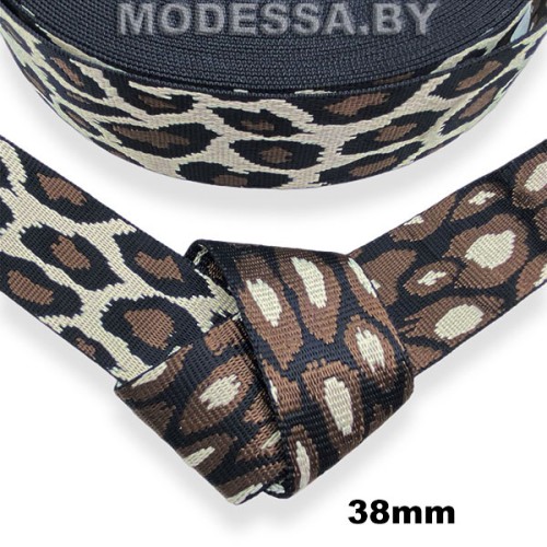 40866.124 Лента 38мм Ц:2 Коричн.-бежевый