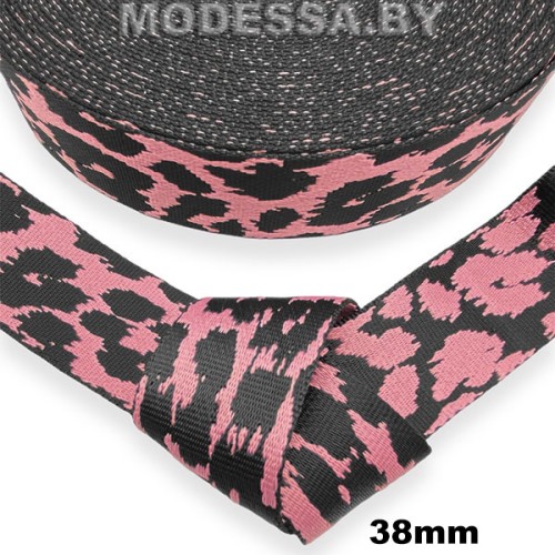 40866.124 Лента 38мм Ц:3 Розово-чёрный