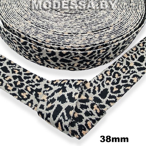 40866.124 Лента 38мм Ц:6 Бежево-чёрный