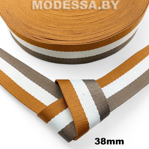 40866.07 Лента 38мм Ц:1 Коричнево-белый
