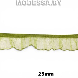 0157 CTZ Тесьма эласт. 25мм Ц:12 Салатовый