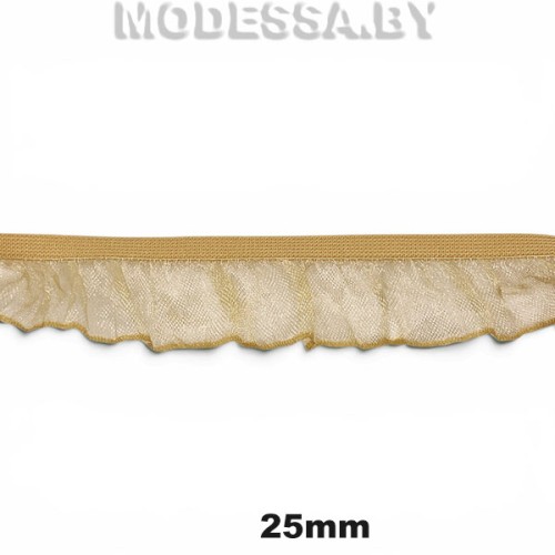 0157 CTZ Тесьма эласт. 25мм Ц:13 Бежевый
