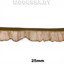0157 CTZ Тесьма эласт. 25мм Ц:16 Коричневый