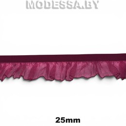 0157 CTZ Тесьма эласт. 25мм Ц:20 Бордовый