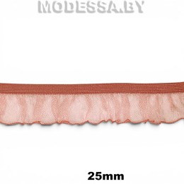 0157 CTZ Тесьма эласт. 25мм Ц:26 Терракотовый