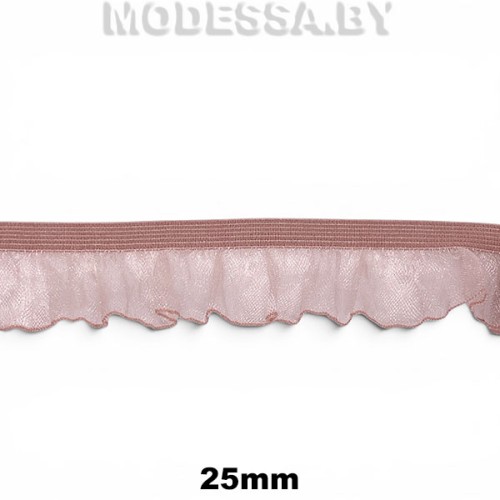 0157 CTZ Тесьма эласт. 25мм Ц:36 Розовый