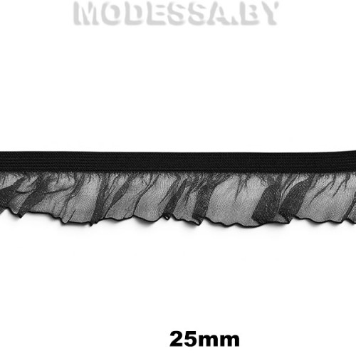 0157 CTZ Тесьма эласт. 25мм Ц:1 Чёрный