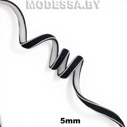 41355.21 Шнур текстильный 5мм Ц:Чёрно-белый