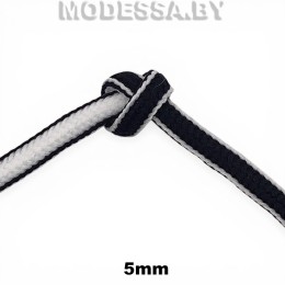 41355.21 Шнур текстильный 5мм Ц:Чёрно-белый