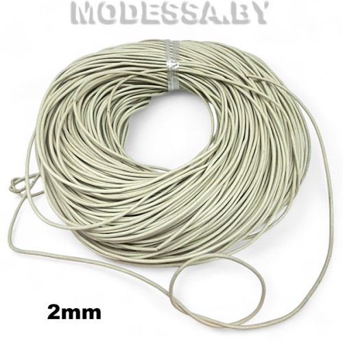 40954.2 Шнур кожаный 2мм Ц:1 Св.Бежевый