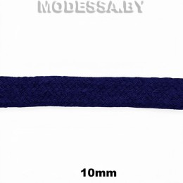 Шнур вязаный х/б 10мм Ц:Т.Синий 