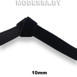 033А.37 Лента эласт. велюр. 10мм Ц:Чёрный