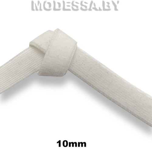 033А.37 Лента эласт. велюр. 10мм Ц:Белый 