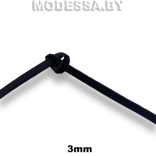 033А.13 Лента бархатная 3мм Ц:Чёрный 